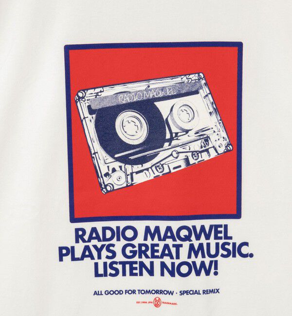 MAQWEL「【MAQWEL/マクウェル】ウォッシャブルRADIO Maqwel オープンエンドプリントTシャツ」|Tシャツ・カットソー|