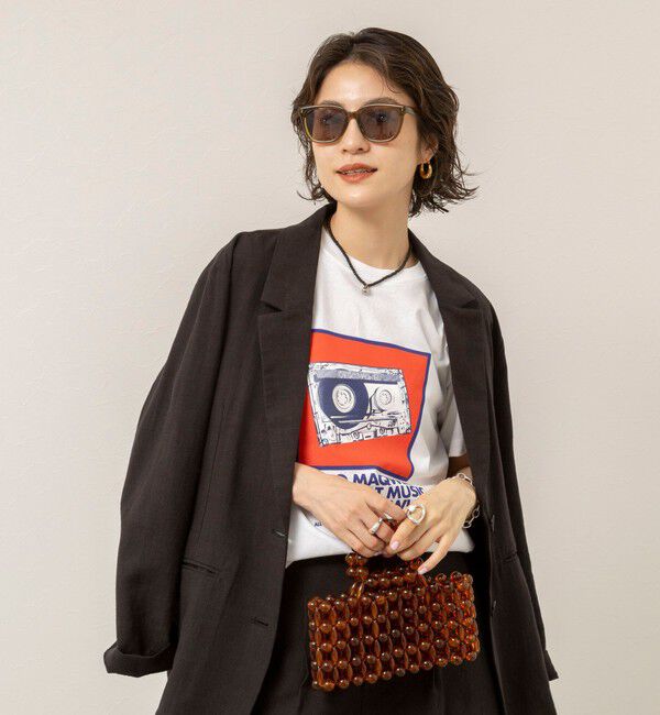 MAQWEL「【MAQWEL/マクウェル】ウォッシャブルRADIO Maqwel オープンエンドプリントTシャツ」|Tシャツ・カットソー|