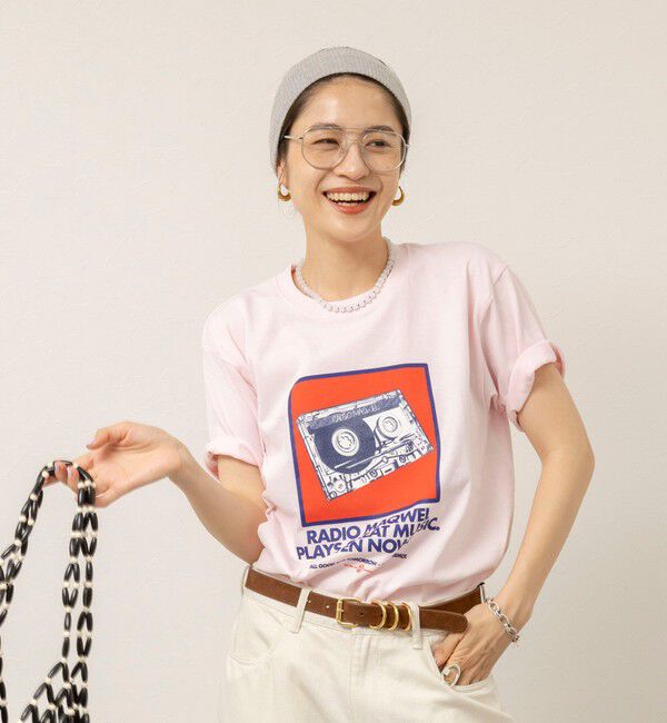 MAQWEL「【MAQWEL/マクウェル】ウォッシャブルRADIO Maqwel オープンエンドプリントTシャツ」|Tシャツ・カットソー|