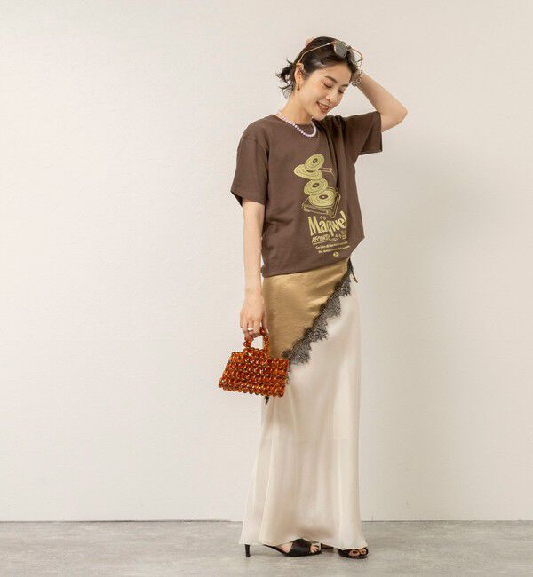 MAQWEL「【MAQWEL/マクウェル】ウォッシャブル Maqwel RECORDS オープンエンドプリントTシャツ」|Tシャツ・カットソー|