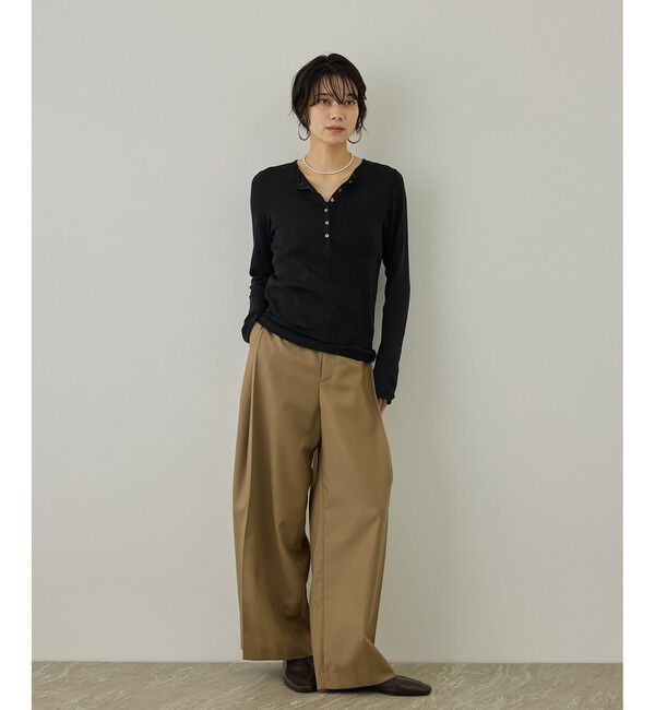 SALON adam et rope'「smile cotton ヘンリーネックプルオーバー」|Tシャツ・カットソー|