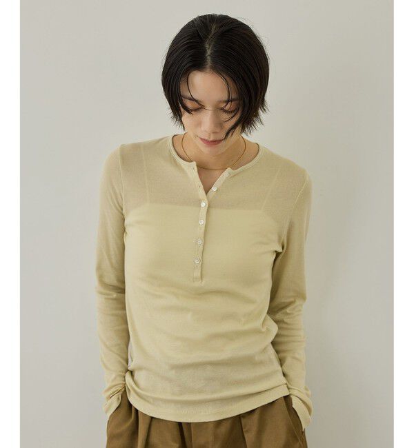 SALON adam et rope'「smile cotton ヘンリーネックプルオーバー」|Tシャツ・カットソー|