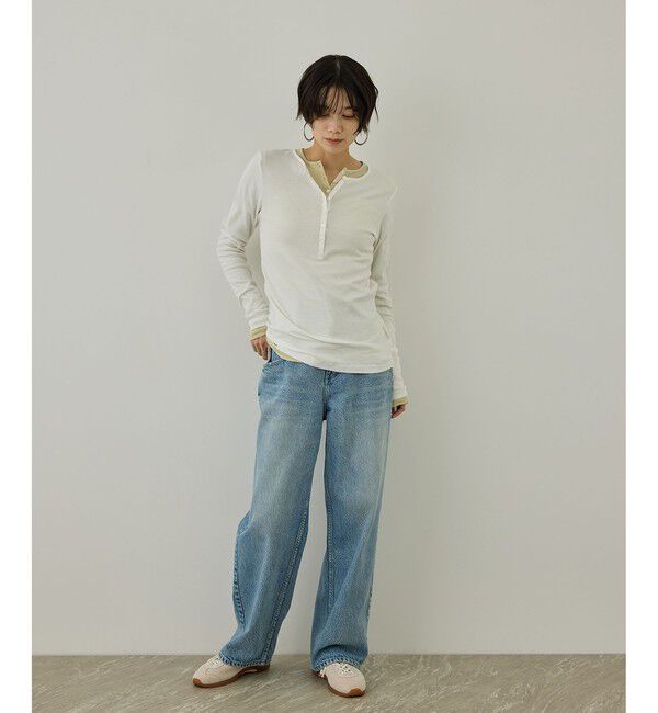 SALON adam et rope'「smile cotton ヘンリーネックプルオーバー」|Tシャツ・カットソー|
