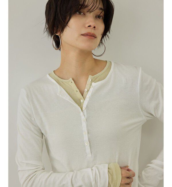 SALON adam et rope'「smile cotton ヘンリーネックプルオーバー」|Tシャツ・カットソー|