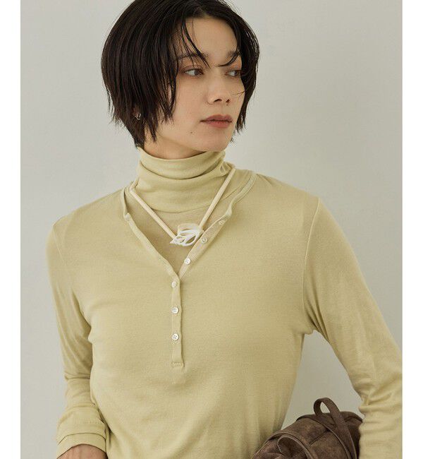 SALON adam et rope'「smile cotton ヘンリーネックプルオーバー」|Tシャツ・カットソー|クリーム系(84)