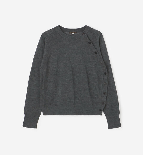  「HAVERSACK | ウール天竺 長袖 ニットプルオーバー WOMEN」|ニット・セーター|GREY
