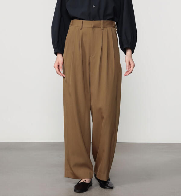 Morris & Sons「MORRIS & SONS | 3タック ワイドパンツ WOMEN」|その他|BROWN