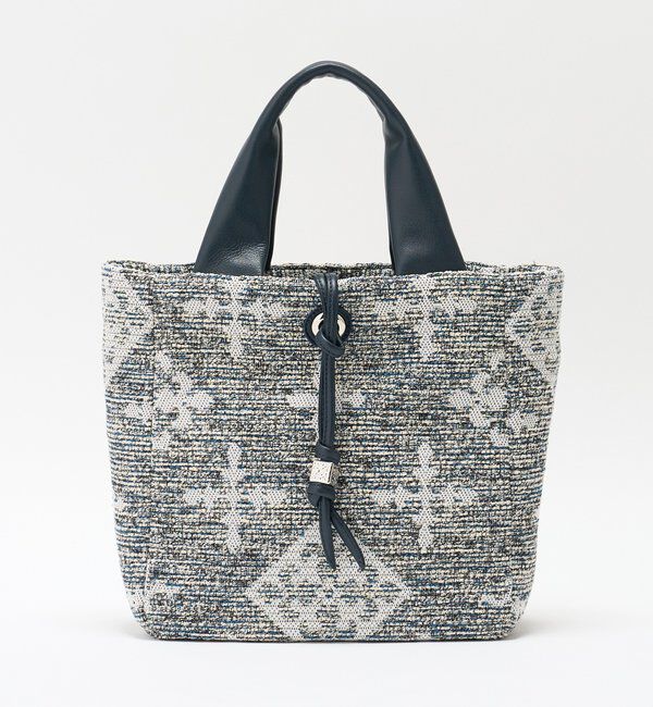  「【Souffle TOTE】モノグラムツイード2WAYトートバッグ」|トートバッグ|ネイビー