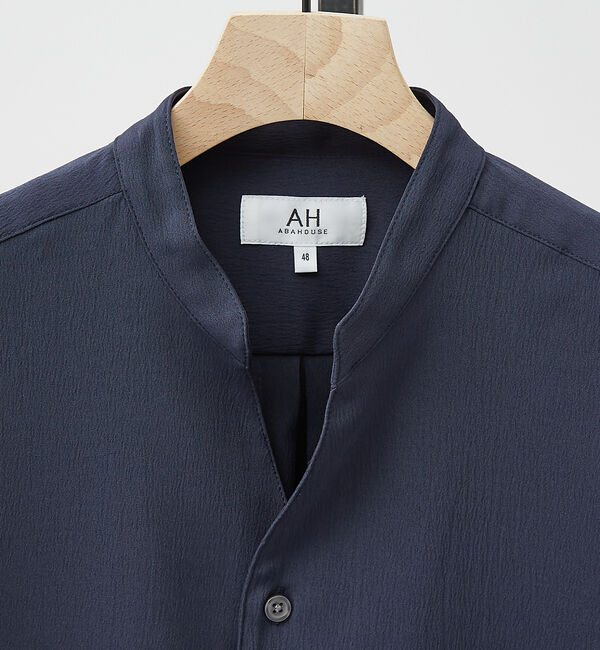 ABAHOUSE「【AH ABAHOUSE】楊柳 キーネック 長袖シャツ / Vネックシャツ」|シャツ・ブラウス|