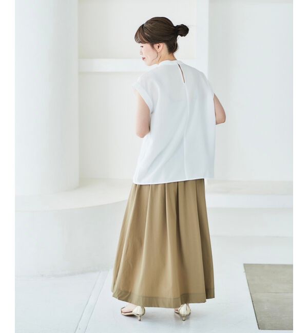 le.coeur blanc「《手洗い可能》ジョーゼットツイストネックブラウス」|シャツ・ブラウス|