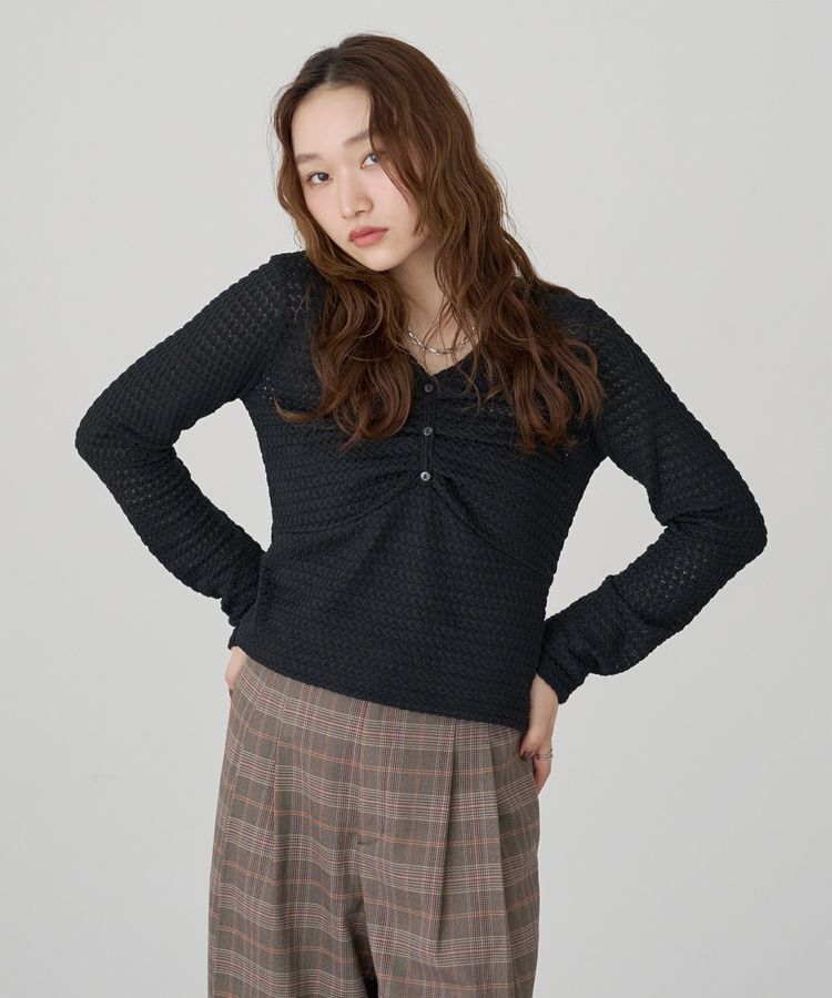 earth music&ecology「フロントギャザープルオーバー」|Tシャツ・カットソー|