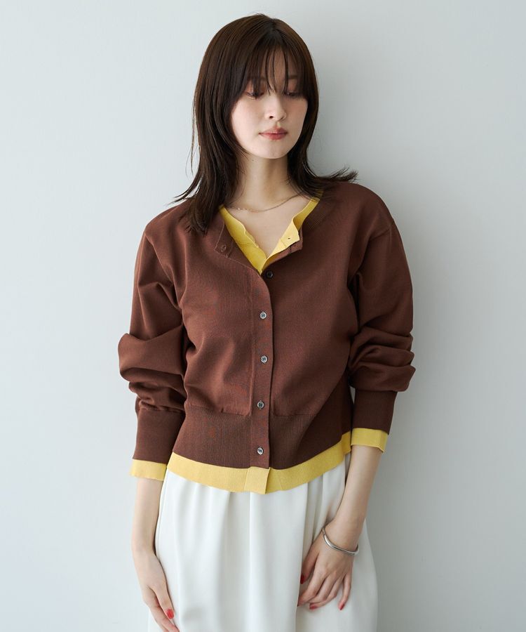 YECCA VECCA「2wayレイヤードクルーネックカーディガン」|カーディガン|