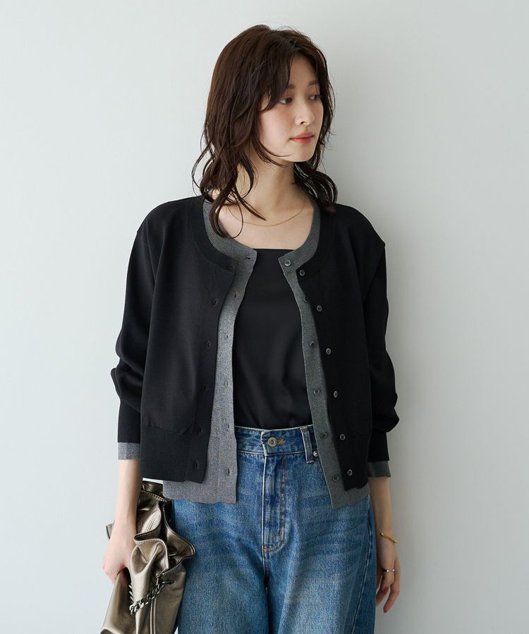 YECCA VECCA「2wayレイヤードクルーネックカーディガン」|カーディガン|