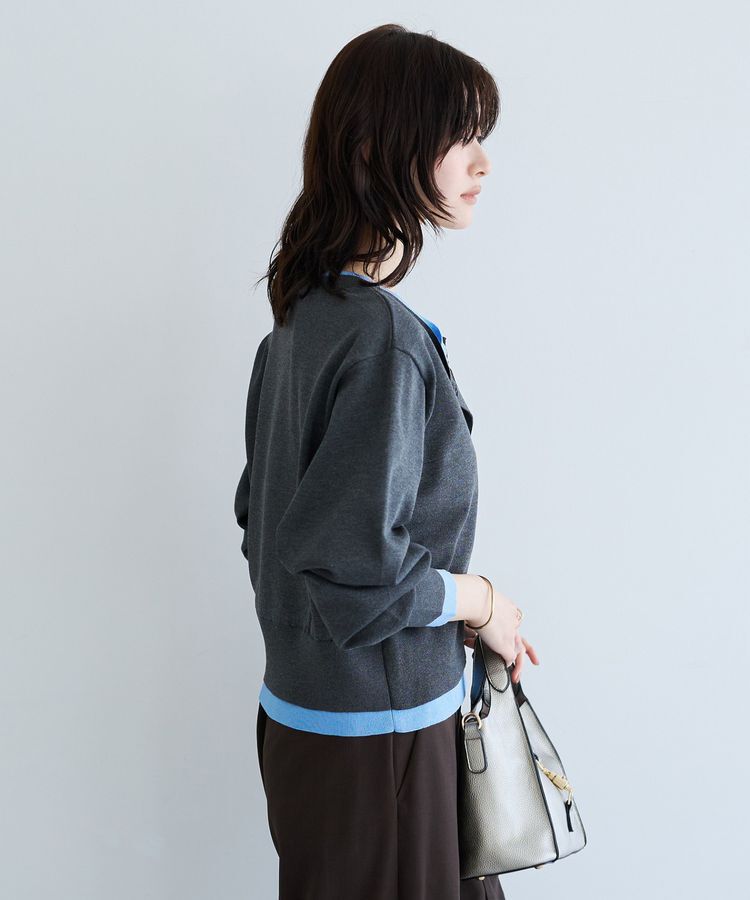 YECCA VECCA「2wayレイヤードクルーネックカーディガン」|カーディガン|