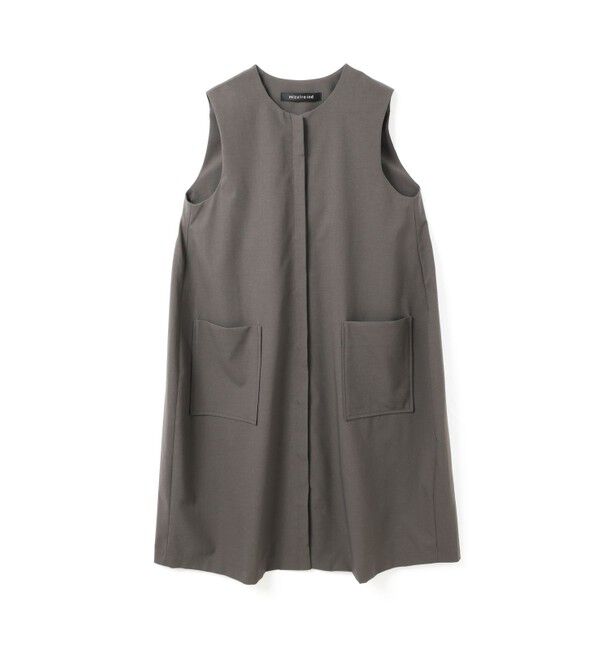 mizuiro ind「mizuiro ind フロントフライコクーンジレ」|ベスト・ジレ|グレージュ