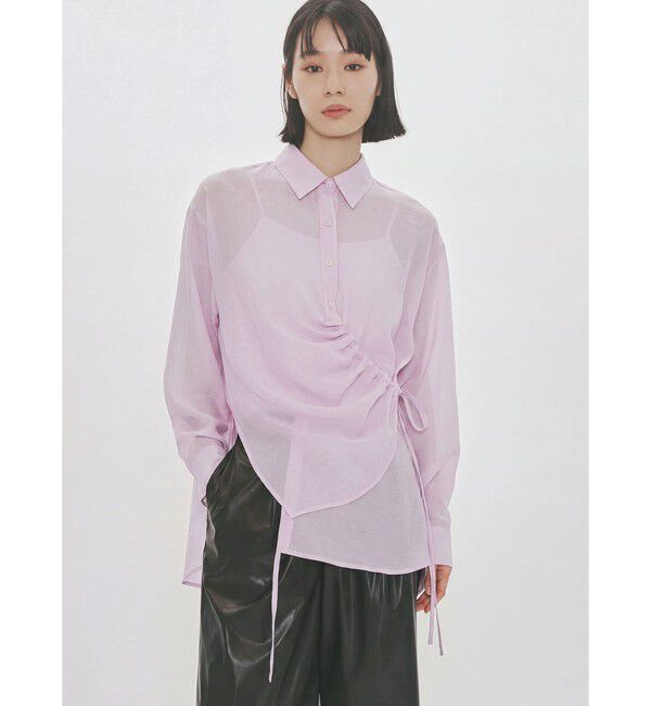 MIDIUMISOLID「MIDIUMISOLID for Ladies ドローストリングシャツ」|シャツ・ブラウス|ピンク