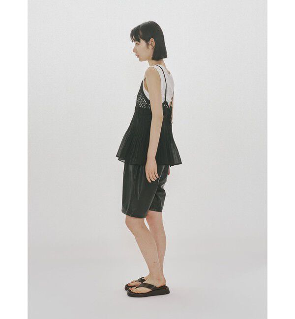 MIDIUMISOLID「MIDIUMISOLID for Ladies メッシュニットプリーツキャミソール」|ベスト・ジレ|