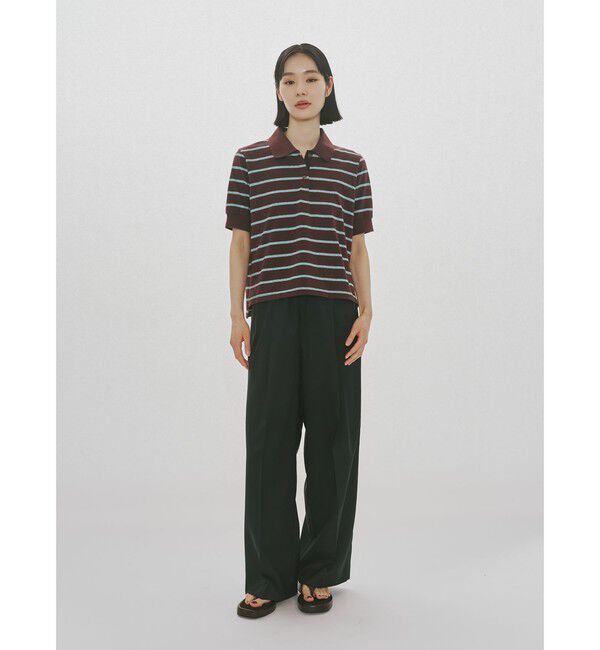 MIDIUMISOLID「MIDIUMISOLID for Ladies マルチボーダーポロシャツ」|Tシャツ・カットソー|