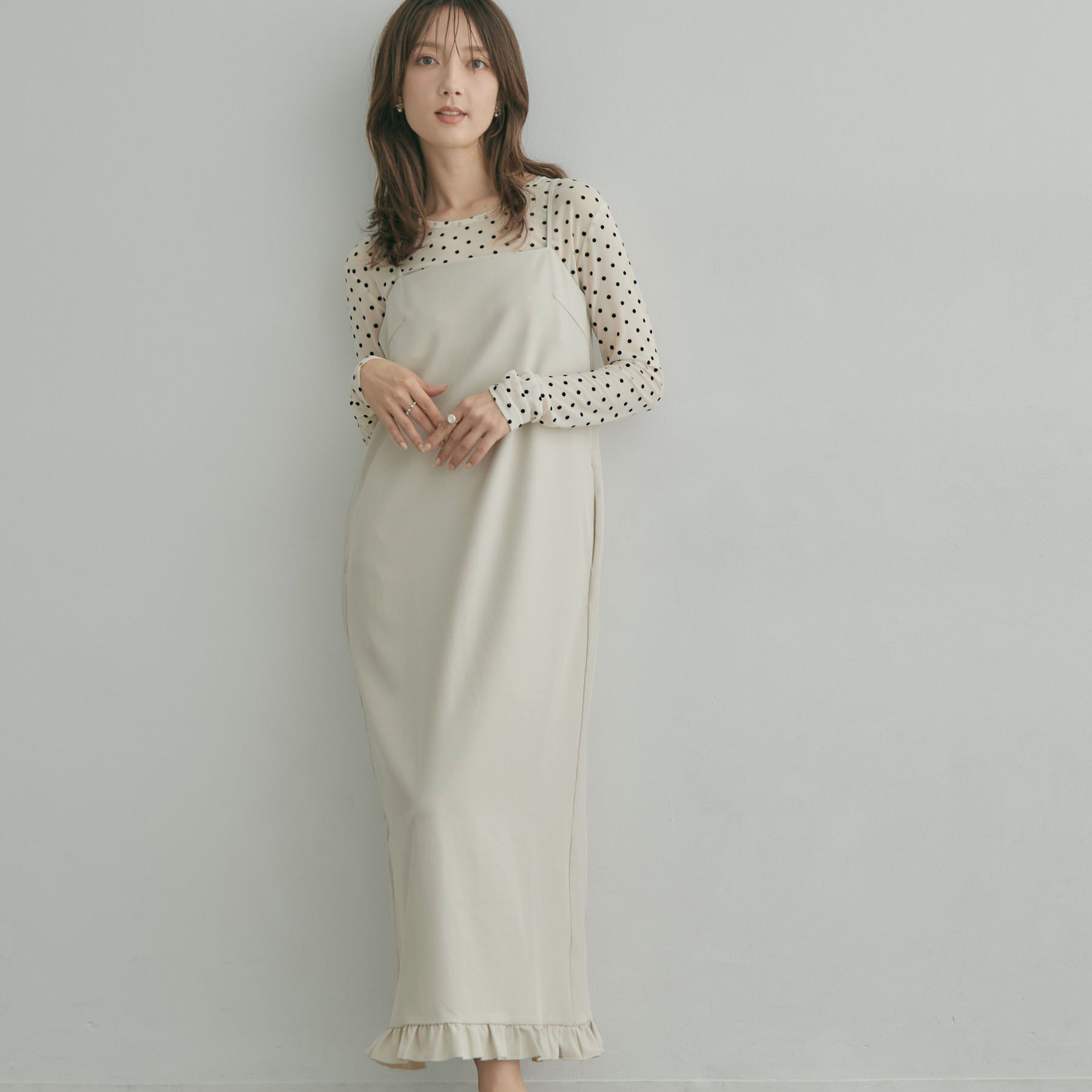 Couture broach「裾フリルキャミワンピース」|ワンピース|
