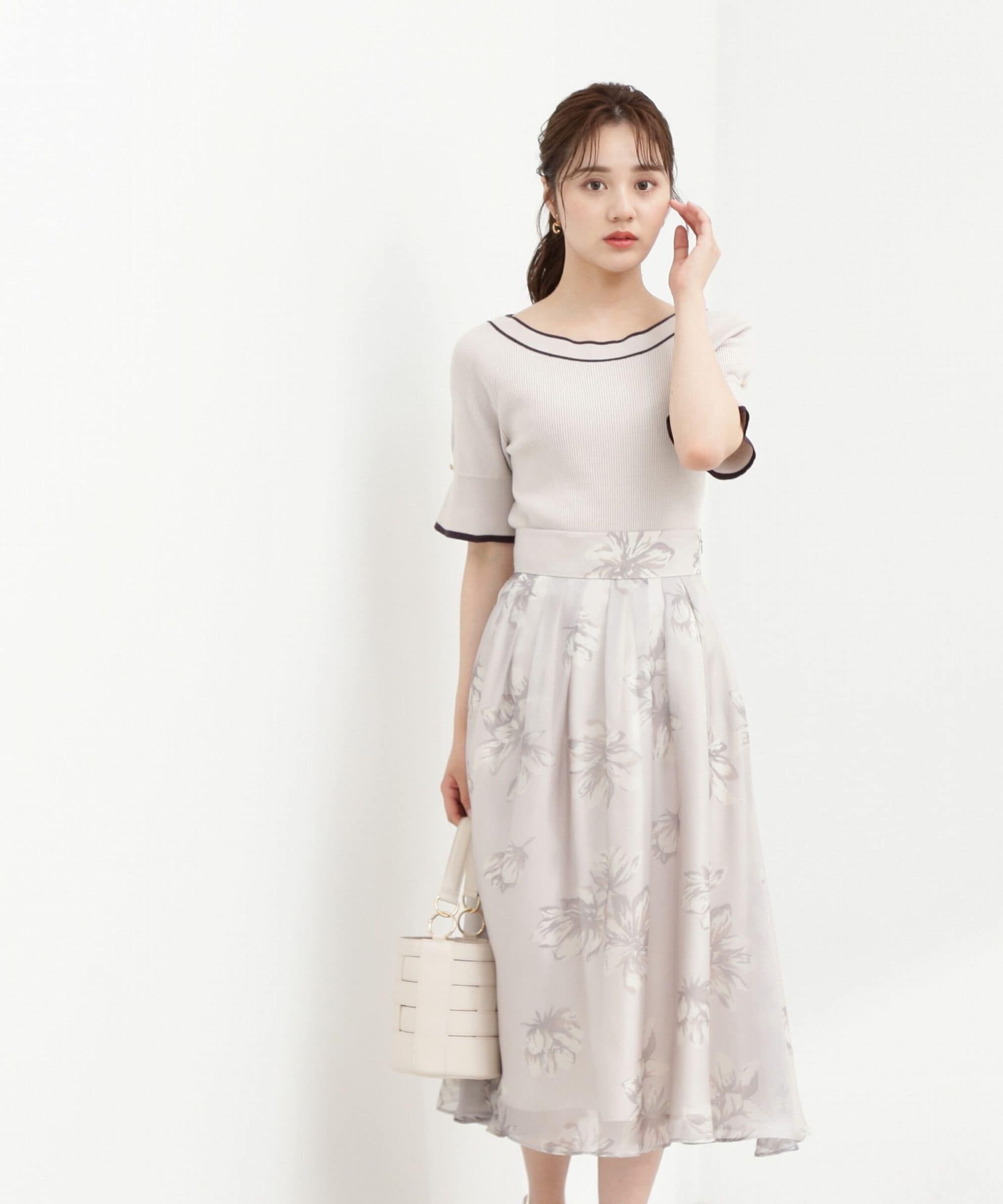 PROPORTION BODY DRESSING「シアービッグフラワースカート」|スカート|ベージュ