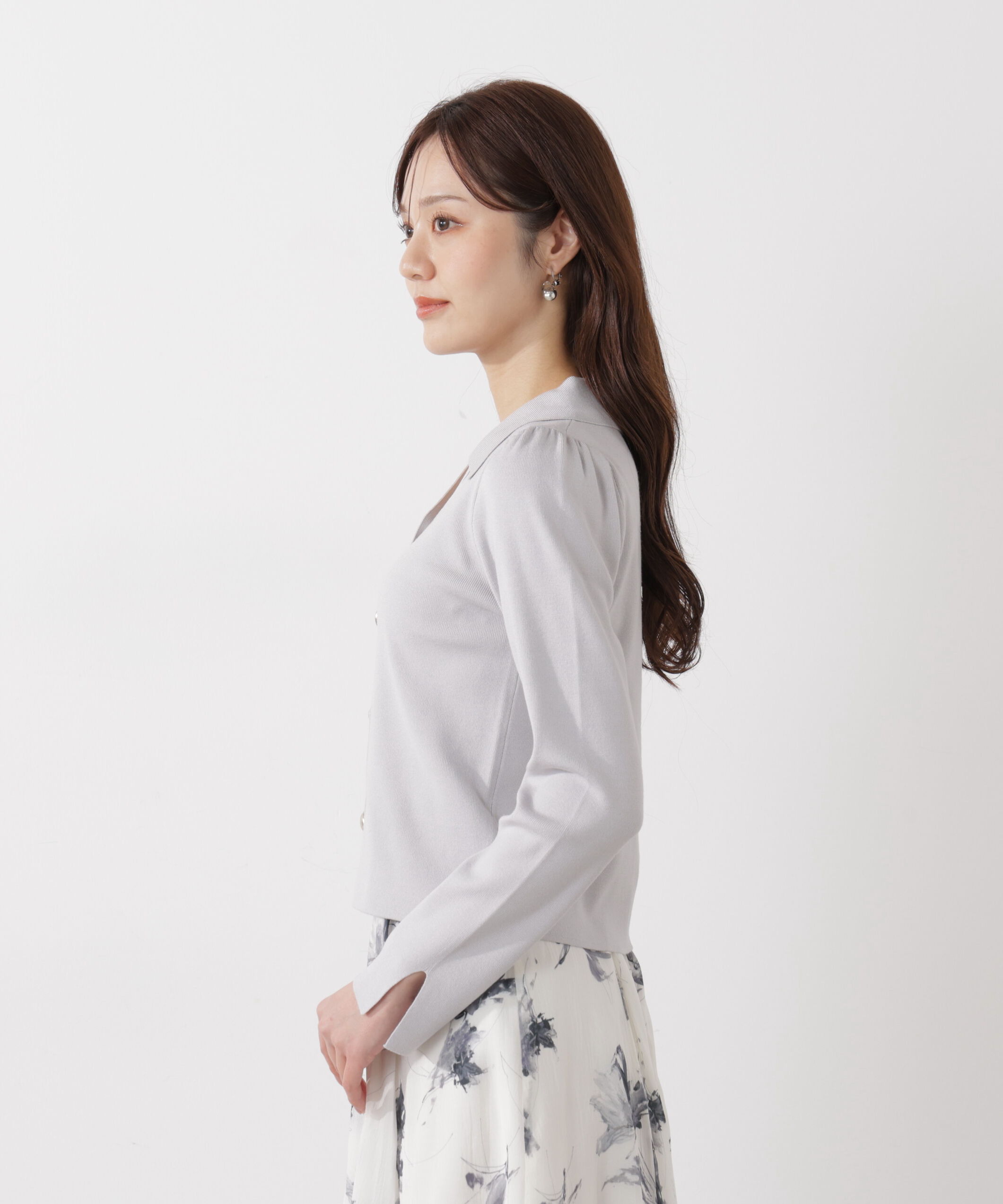 PROPORTION BODY DRESSING「＜ウォッシャブル/UV＞衿付き総針ニット」|ニット・セーター|