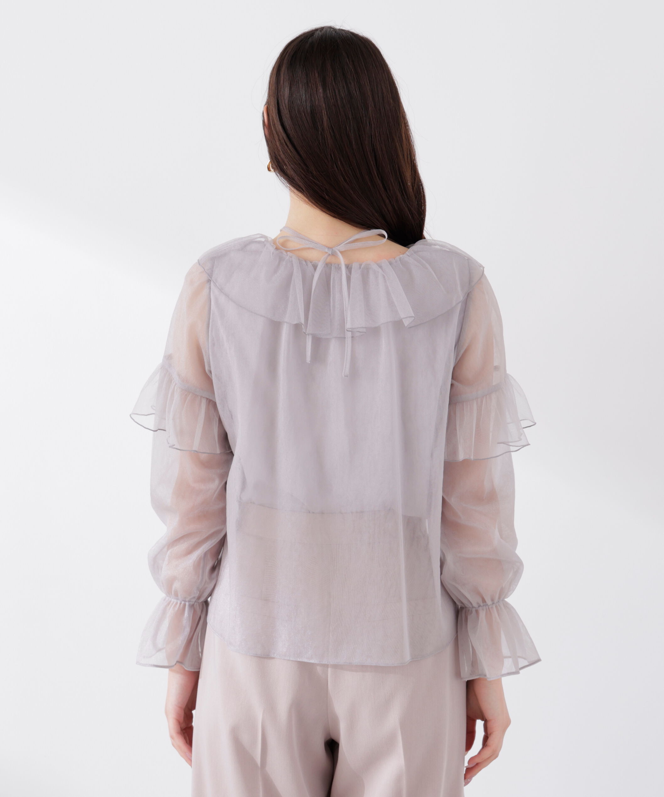 PROPORTION BODY DRESSING「チュールラッフルブラウス　26SS」|シャツ・ブラウス|