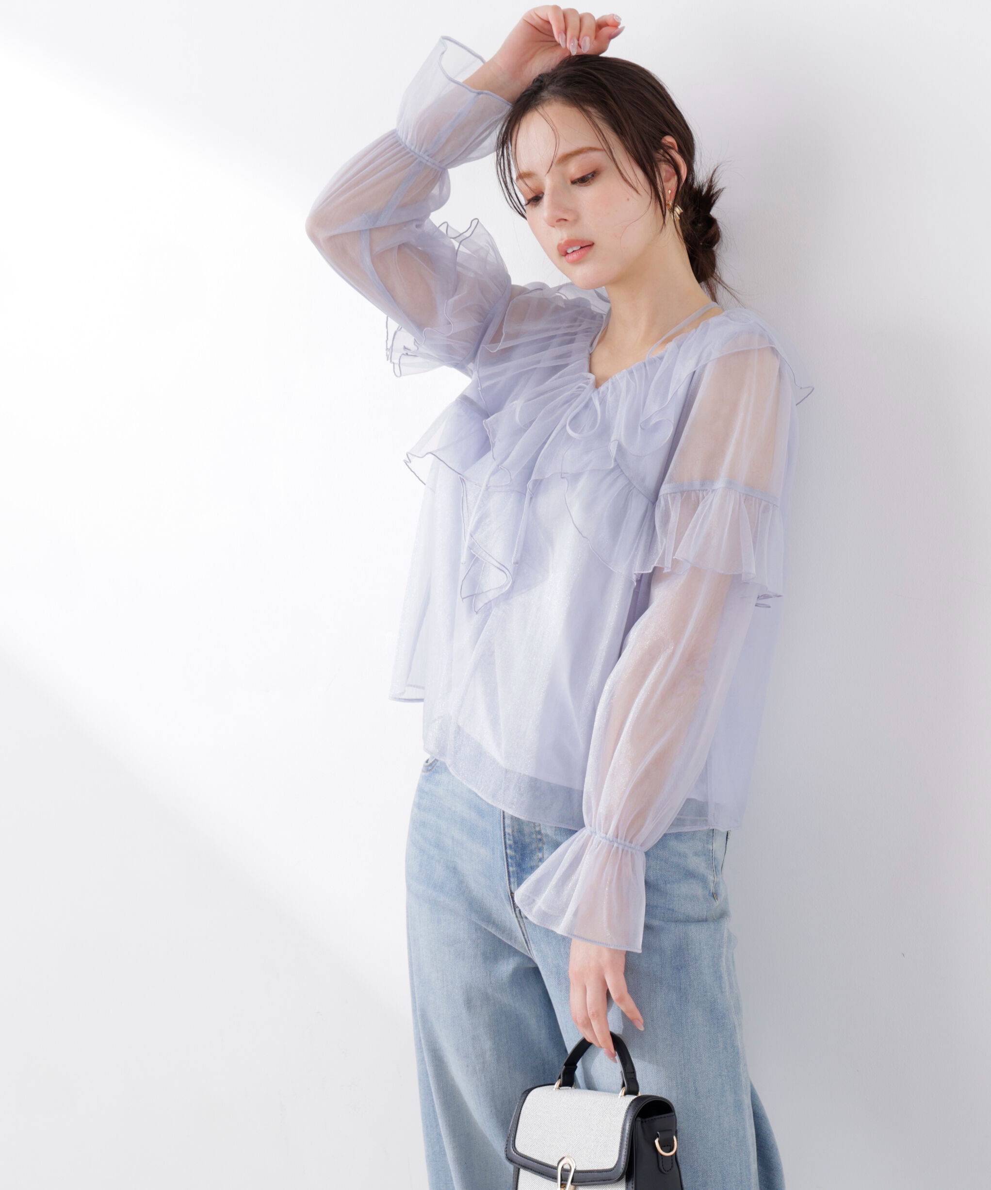 PROPORTION BODY DRESSING「チュールラッフルブラウス　26SS」|シャツ・ブラウス|