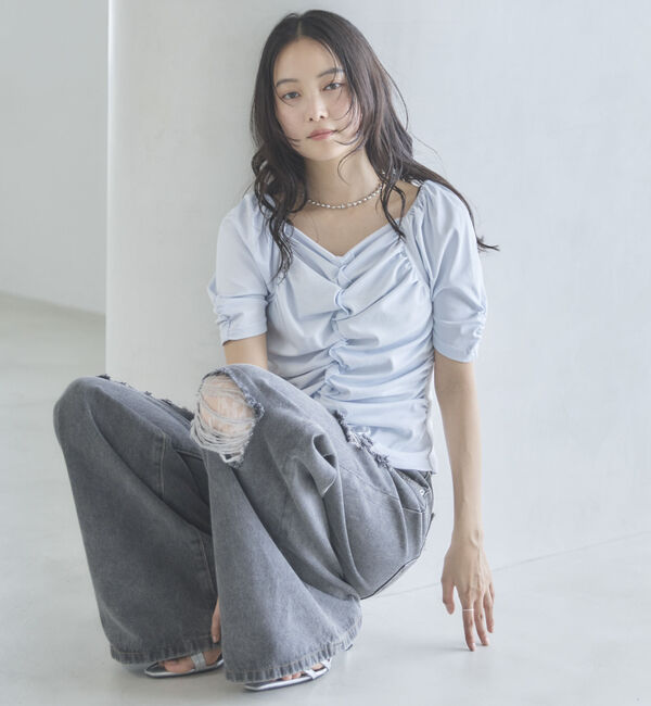 archives「【ＯＮかわ】ギャザーカットＴＯＰＳ」|Tシャツ・カットソー|