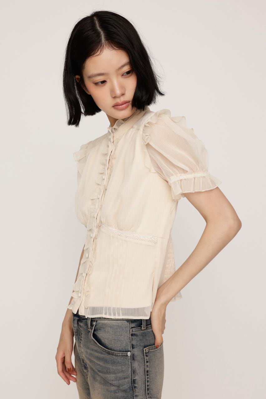 SLY「GATHER FRILL H／N PUFF ブラウス」|シャツ・ブラウス|
