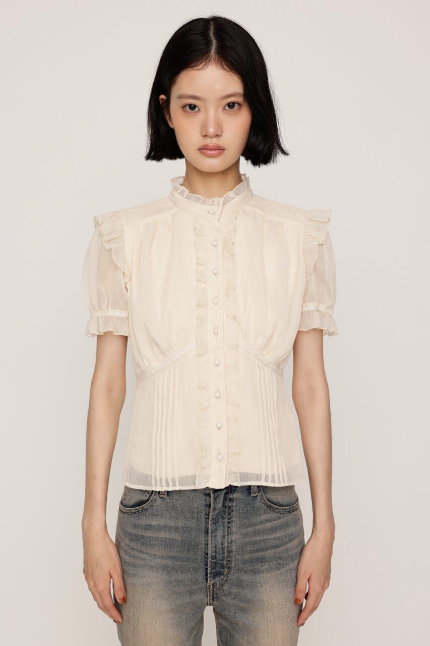 SLY「GATHER FRILL H／N PUFF ブラウス」|シャツ・ブラウス|
