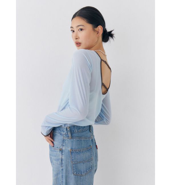 Ungrid「バックオープンベロアロングスリーブTee」|Tシャツ・カットソー|
