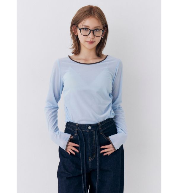 Ungrid「バックオープンベロアロングスリーブTee」|Tシャツ・カットソー|