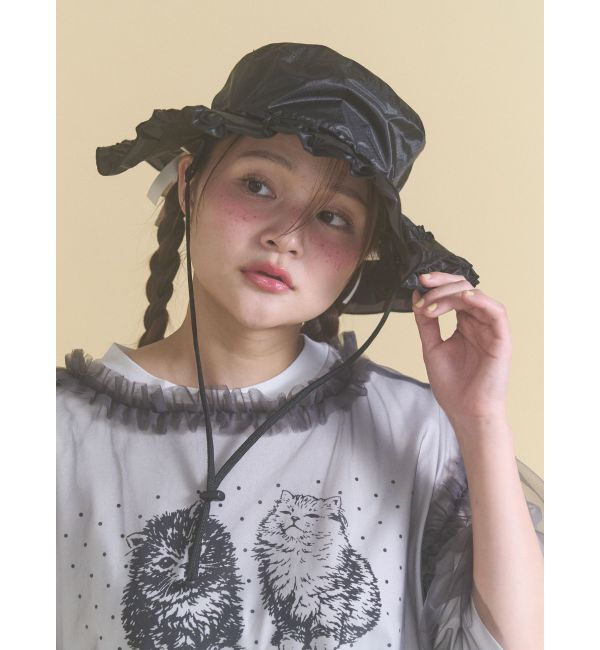 merry jenny「frill nylon hat」|ハット|ブラック