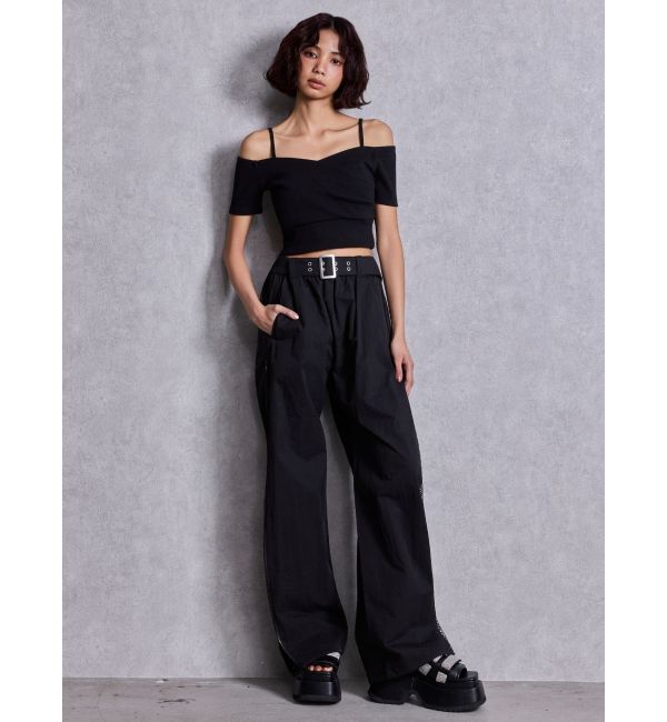 GYDA「ハーフスリーブカシュクールオフショルショートトップス」|Tシャツ・カットソー|
