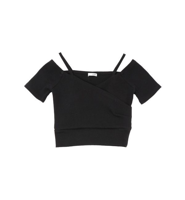 GYDA「ハーフスリーブカシュクールオフショルショートトップス」|Tシャツ・カットソー|