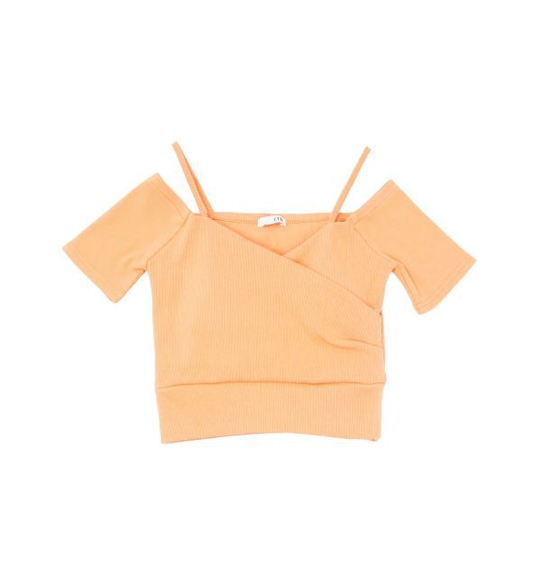 GYDA「ハーフスリーブカシュクールオフショルショートトップス」|Tシャツ・カットソー|