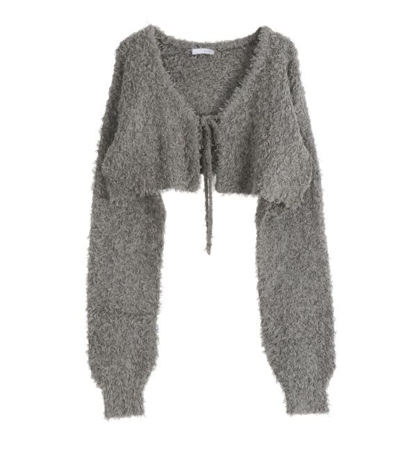 GYDA「パイルシャギーニットショートカーディガン」|カーディガン|
