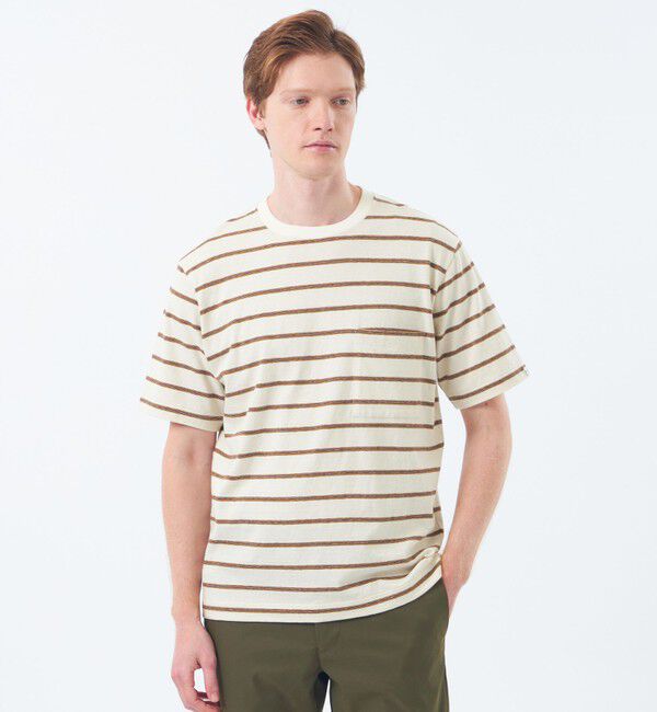 MACKINTOSH PHILOSOPHY「【WEEKENDER】クルーネックポケT レトロボーダー」|Tシャツ・カットソー|ベージュ