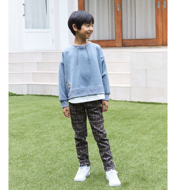 ikka kids「【親子コーデ】フェイクスエードルーイカラーレイヤードプルオーバー（120~160cm）」|Tシャツ・カットソー|