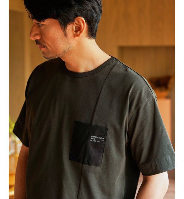 ikka「【接触冷感】DRY布帛コンビポケットTシャツ」|Tシャツ・カットソー|