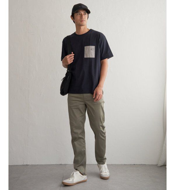 ikka「【接触冷感】DRY布帛コンビポケットTシャツ」|Tシャツ・カットソー|