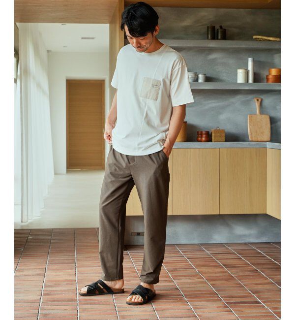 ikka「【接触冷感】DRY布帛コンビポケットTシャツ」|Tシャツ・カットソー|