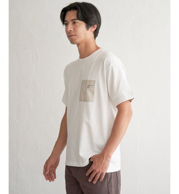 ikka「【接触冷感】DRY布帛コンビポケットTシャツ」|Tシャツ・カットソー|