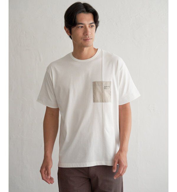 ikka「【接触冷感】DRY布帛コンビポケットTシャツ」|Tシャツ・カットソー|