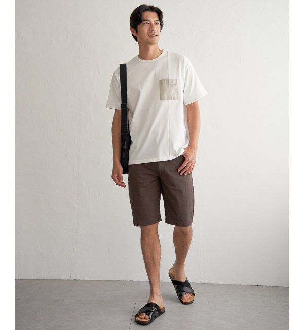 ikka「【接触冷感】DRY布帛コンビポケットTシャツ」|Tシャツ・カットソー|