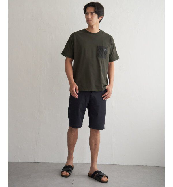 ikka「【接触冷感】DRY布帛コンビポケットTシャツ」|Tシャツ・カットソー|