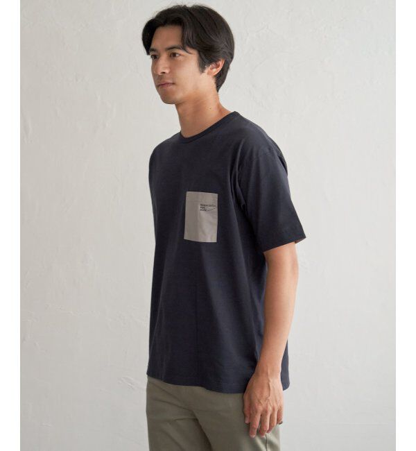 ikka「【接触冷感】DRY布帛コンビポケットTシャツ」|Tシャツ・カットソー|