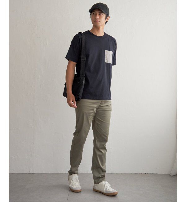 ikka「【接触冷感】DRY布帛コンビポケットTシャツ」|Tシャツ・カットソー|