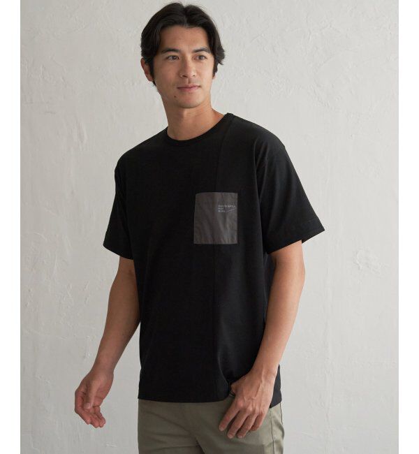 ikka「【接触冷感】DRY布帛コンビポケットTシャツ」|Tシャツ・カットソー|