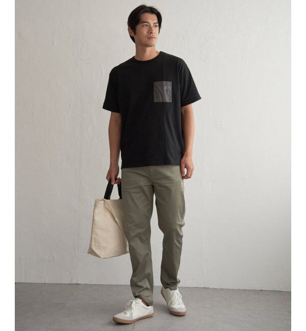 ikka「【接触冷感】DRY布帛コンビポケットTシャツ」|Tシャツ・カットソー|